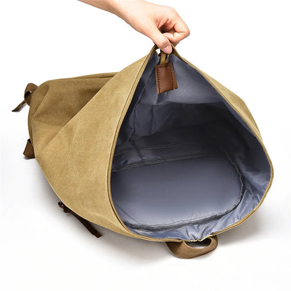 Men's Leisure Canvas Backpacks Waterproof Large-capacity Trend Man Versatile Schoolbags Teenagers Simplicity Travel Knapsacks