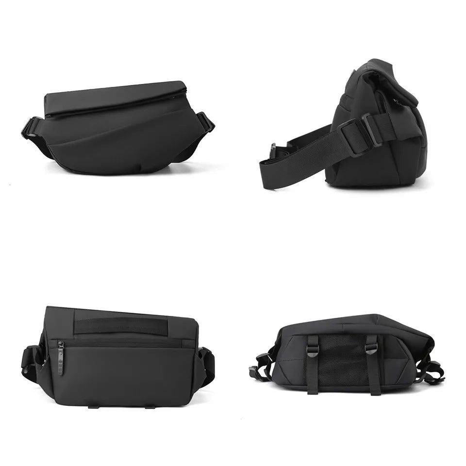 Men's Leisure Nylon Chest Packs Waterproof Light Man Versatile Solid Color Shoulder Bags Men Fashion Travel Motion Waist Packs
