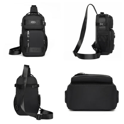 Men's Leisure Versatile Oxford Chest Packs Designer Light Waterproof Man Waist Packs Men Fashion Motion Crossbody Bags