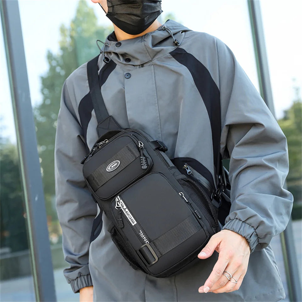 Men's Leisure Versatile Oxford Chest Packs Designer Light Waterproof Man Waist Packs Men Fashion Motion Crossbody Bags