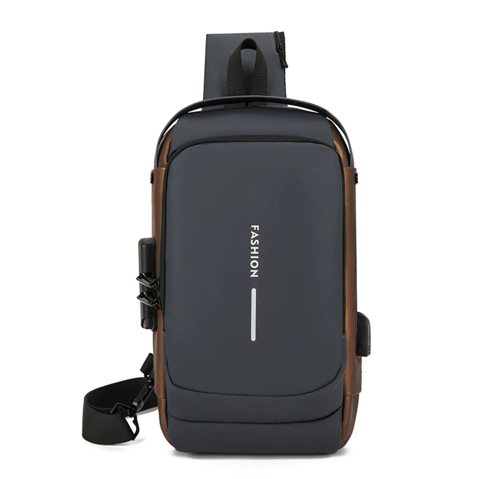 Men's Multifunction Anti-Theft USB Chest  Bags Man Crossbody Cross Body Travel Sling Shoulder Bag Pack Messenger Pack For Male