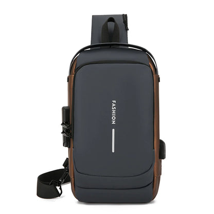 Men's Multifunction Anti-Theft USB Chest  Bags Man Crossbody Cross Body Travel Sling Shoulder Bag Pack Messenger Pack For Male