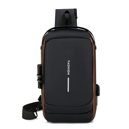 Men's Multifunction Anti-Theft USB Chest  Bags Man Crossbody Cross Body Travel Sling Shoulder Bag Pack Messenger Pack For Male