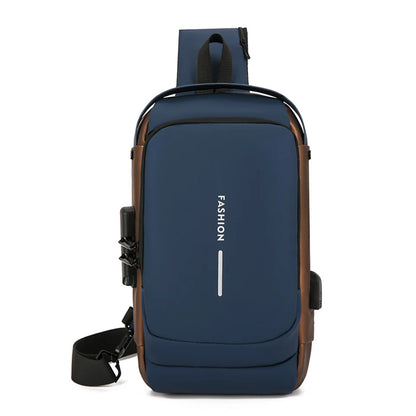 Men's Multifunction Anti-Theft USB Chest  Bags Man Crossbody Cross Body Travel Sling Shoulder Bag Pack Messenger Pack For Male
