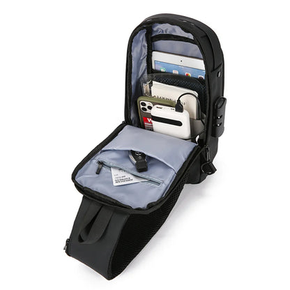 Men's Multifunction Anti-Theft USB Chest  Bags Man Crossbody Cross Body Travel Sling Shoulder Bag Pack Messenger Pack For Male