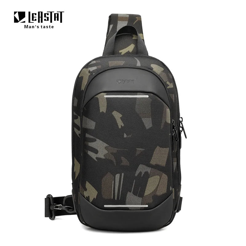 Men's Multifunction Anti-theft USB Shoulder Bag Man Crossbody Cross body Travel Sling Chest Bags Pack Messenger Pack For Male