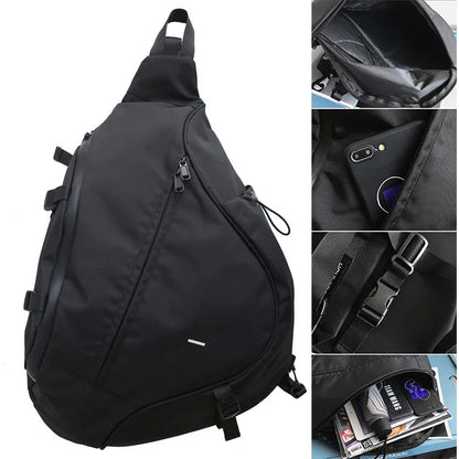 Men‘s New Trendy Casual Shoulder Hip Hop Large Capacity Travel Messenger Crossbody Sling Chest Bag Pack for Male Female
