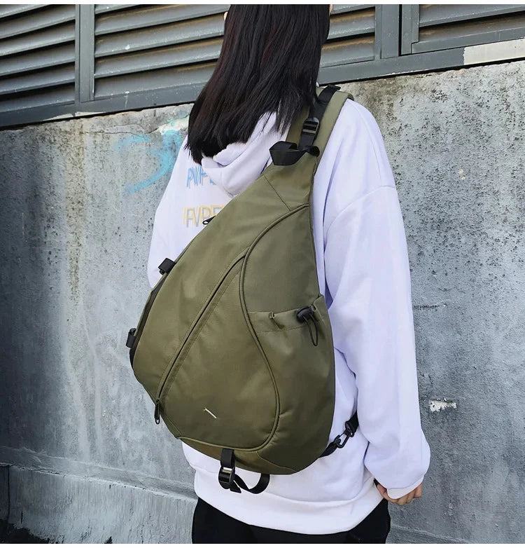 Men‘s New Trendy Casual Shoulder Hip Hop Large Capacity Travel Messenger Crossbody Sling Chest Bag Pack for Male Female