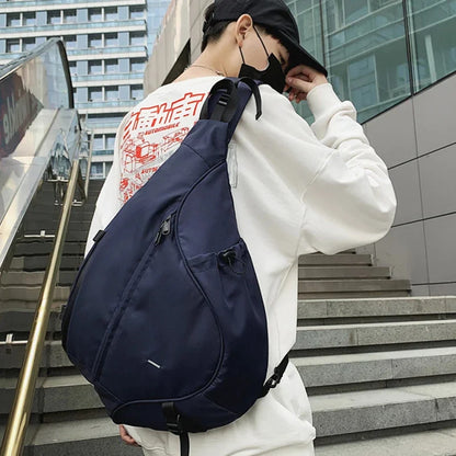 Men‘s New Trendy Casual Shoulder Hip Hop Large Capacity Travel Messenger Crossbody Sling Chest Bag Pack for Male Female