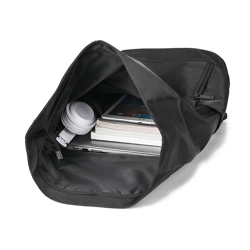 Men's Nylon Backpack Waterproof Large-capacity Commute Computer Package Man Travel Rucksack Leisure Simplicity Student Schoolbag