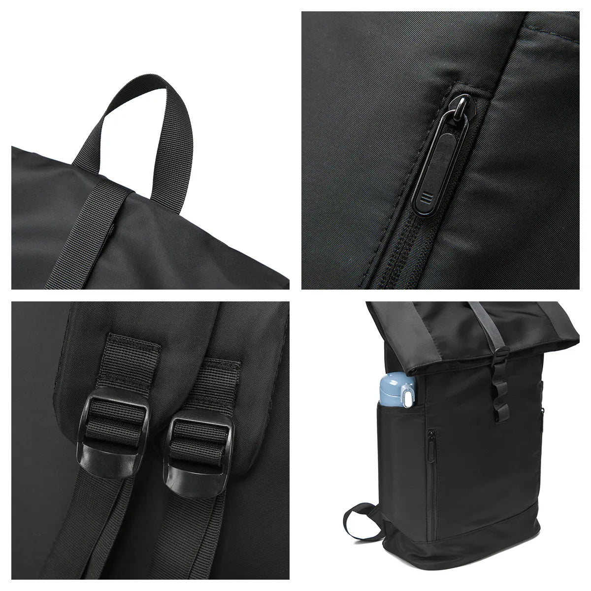 Men's Nylon Backpack Waterproof Large-capacity Commute Computer Package Man Travel Rucksack Leisure Simplicity Student Schoolbag