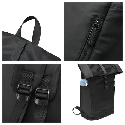 Men's Nylon Backpack Waterproof Large-capacity Commute Computer Package Man Travel Rucksack Leisure Simplicity Student Schoolbag