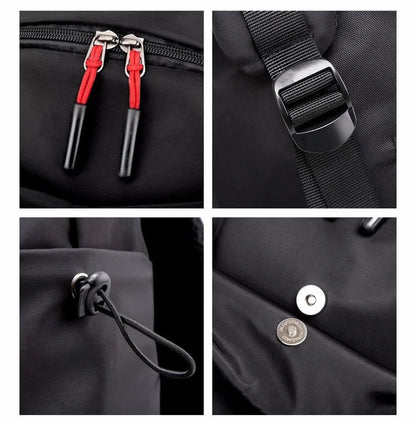 Men's Nylon Laptop Bag Large Capacity Leisure Shoulder Bag Fashion Travel Backpack Computer Bag Student Schoolbag