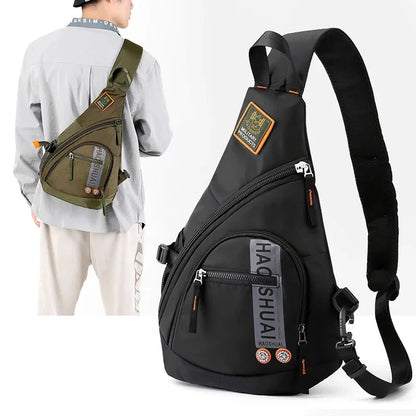 Men's Nylon Sling Knapsack Shoulder Messenger Cross Body Trekking Bags Chest Bag Laptop Kettle Travel Assault Single Back Pack