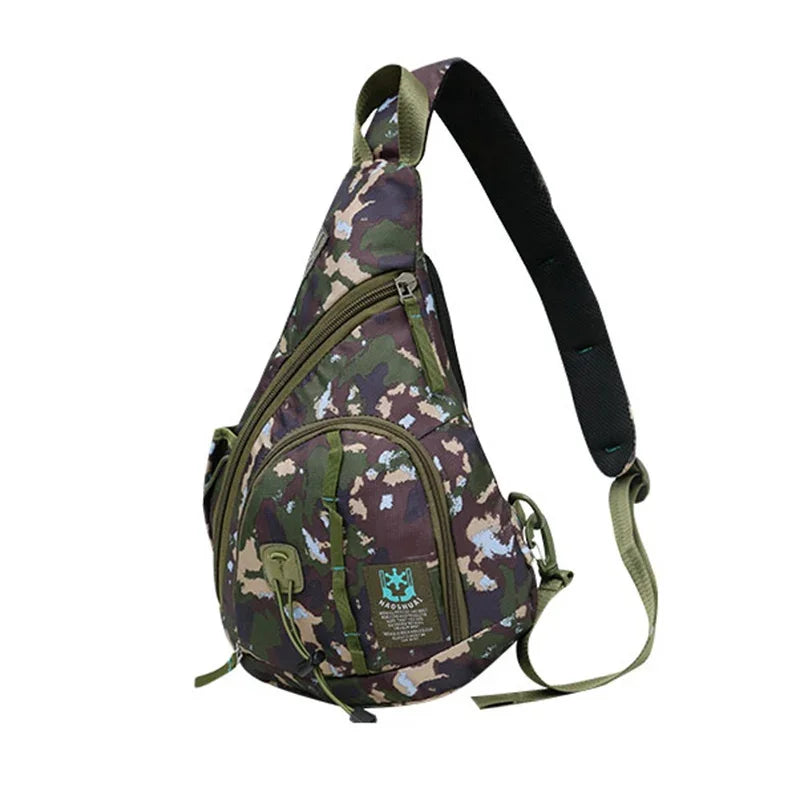 Men's Nylon Sling Knapsack Shoulder Messenger Cross Body Trekking Bags Chest Bag Laptop Kettle Travel Assault Single Back Pack