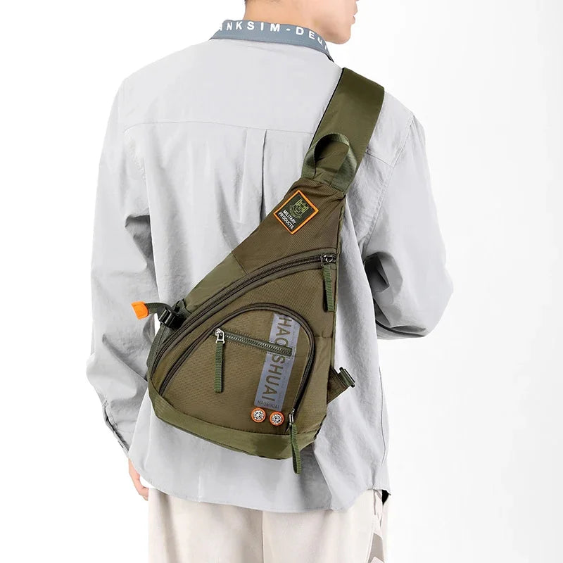 Men's Nylon Sling Knapsack Shoulder Messenger Cross Body Trekking Bags Chest Bag Laptop Kettle Travel Assault Single Back Pack