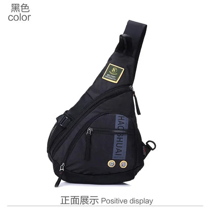Men's Nylon Sling Knapsack Shoulder Messenger Cross Body Trekking Bags Chest Bag Laptop Kettle Travel Assault Single Back Pack