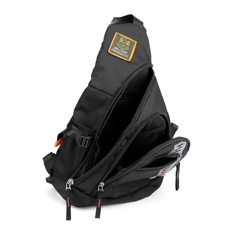 Men's Nylon Sling Knapsack Shoulder Messenger Cross Body Trekking Bags Chest Bag Laptop Kettle Travel Assault Single Back Pack