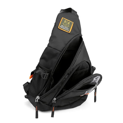 Men's Nylon Sling Knapsack Shoulder Messenger Cross Body Trekking Bags Chest Bag Laptop Kettle Travel Assault Single Back Pack