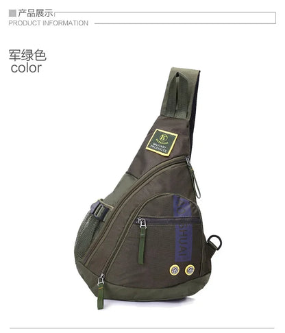 Men's Nylon Sling Knapsack Shoulder Messenger Cross Body Trekking Bags Chest Bag Laptop Kettle Travel Assault Single Back Pack