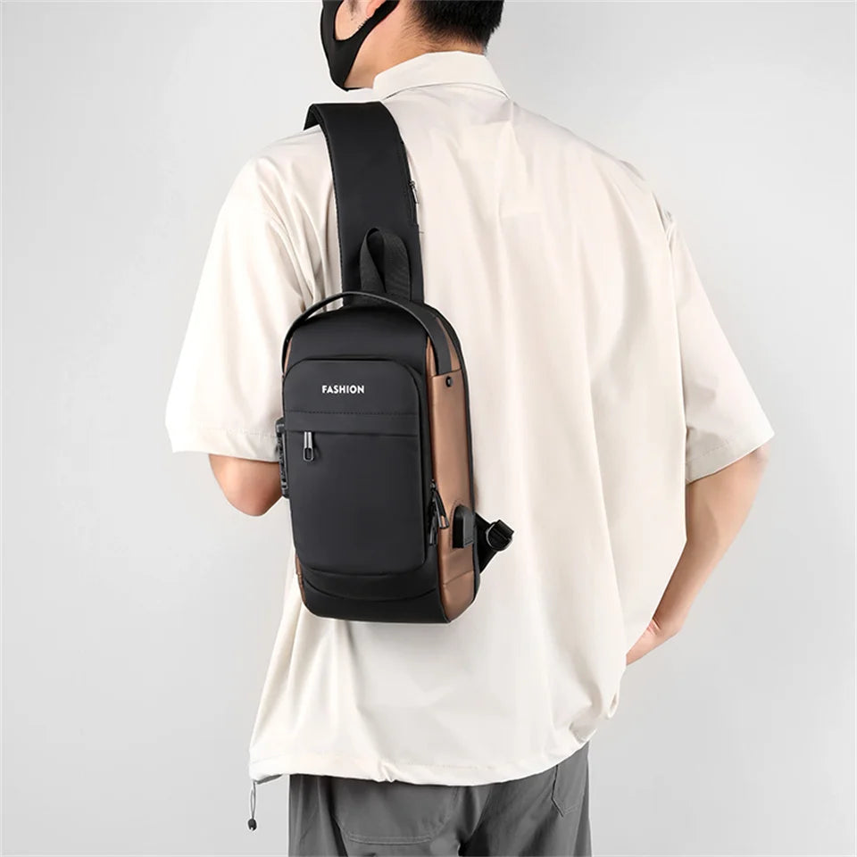 Men's Nylon Vintage Shoulder Bag Crossbody Bag Hiking Sling Shoulder Bag Satchel Tote For Men Casual Crossbody Bag