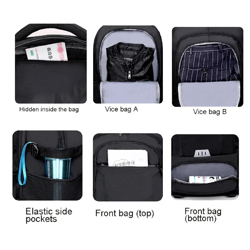 Men's Outdoor Backpack 60L High Capacity Climbing Travel Sports Rucksack School Bag Camping Hiking Pack For Male Female Women