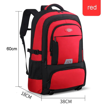 Men's Outdoor Backpack 60L High Capacity Climbing Travel Sports Rucksack School Bag Camping Hiking Pack For Male Female Women