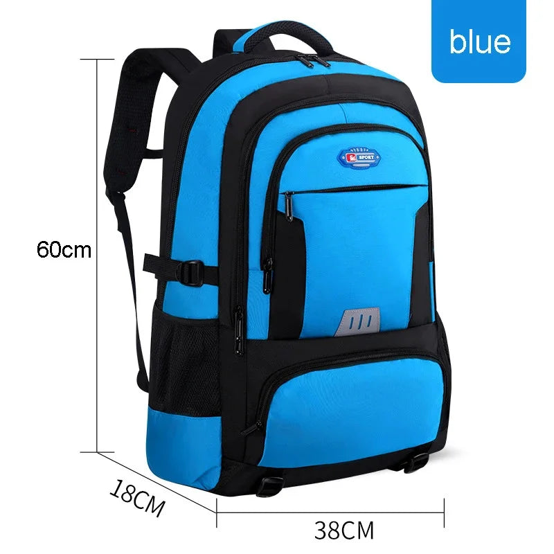 Men's Outdoor Backpack 60L High Capacity Climbing Travel Sports Rucksack School Bag Camping Hiking Pack For Male Female Women