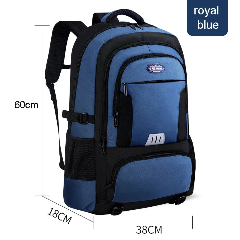 Men's Outdoor Backpack 60L High Capacity Climbing Travel Sports Rucksack School Bag Camping Hiking Pack For Male Female Women