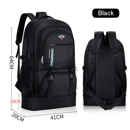 Men's Outdoor Backpack 65L High Capacity Climbing Travel Rucksack School Bag Sports Camping Hiking Pack For Male Female Women