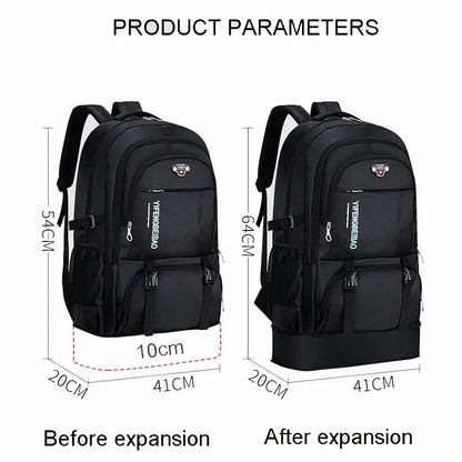 Men's Outdoor Backpack 65L High Capacity Climbing Travel Rucksack School Bag Sports Camping Hiking Pack For Male Female Women