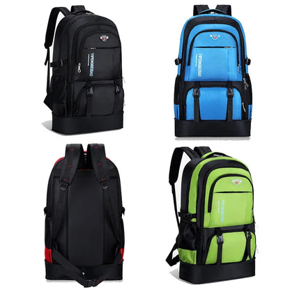 Men's Outdoor Backpack 65L High Capacity Climbing Travel Rucksack School Bag Sports Camping Hiking Pack For Male Female Women