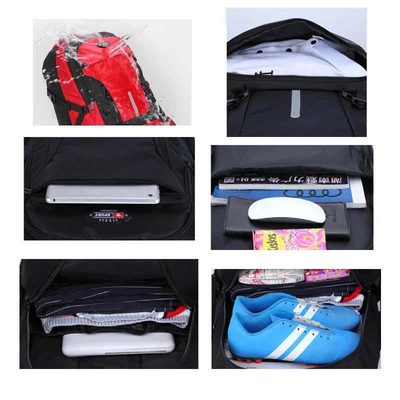 Men’s Outdoor Backpack Climbing Travel Sports Rucksack School Bag High Capacity Camping Hiking Pack For Male Female Women