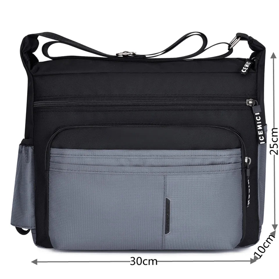 Men's Oxford Shoulder Bag Casual Large Capacity Multi-pocket Handbag Messenger Bag Male Crossbody Bags Tote