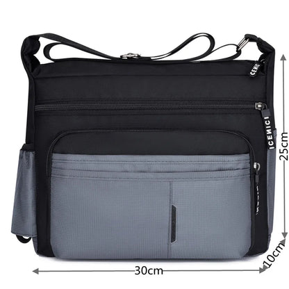 Men's Oxford Shoulder Bag Casual Large Capacity Multi-pocket Handbag Messenger Bag Male Crossbody Bags Tote