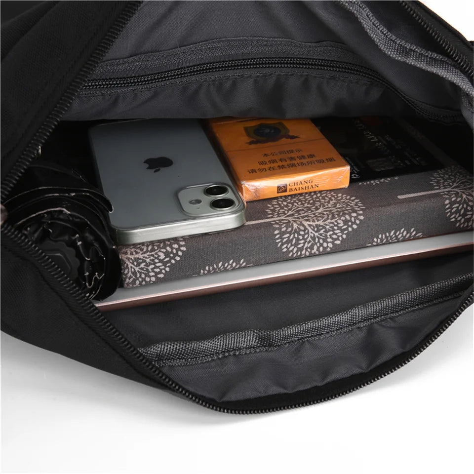 Men's Oxford Shoulder Bag Casual Large Capacity Multi-pocket Handbag Messenger Bag Male Crossbody Bags Tote