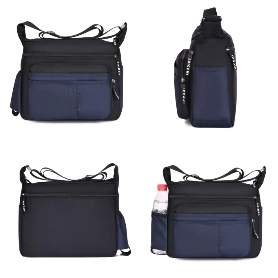 Men's Oxford Shoulder Bag Casual Large Capacity Multi-pocket Handbag Messenger Bag Male Crossbody Bags Tote