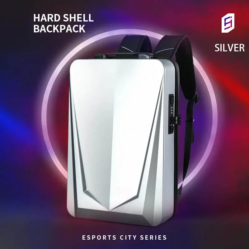 Men's PC Hardshell Backpack Trendy Cool E-sports Backpack Full Keyboard USB Multi-function laptop backpack Business Backpack