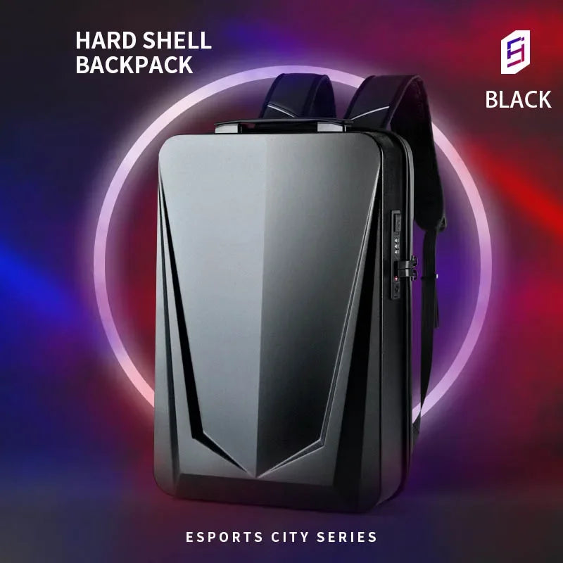 Men's PC Hardshell Backpack Trendy Cool E-sports Backpack Full Keyboard USB Multi-function laptop backpack Business Backpack