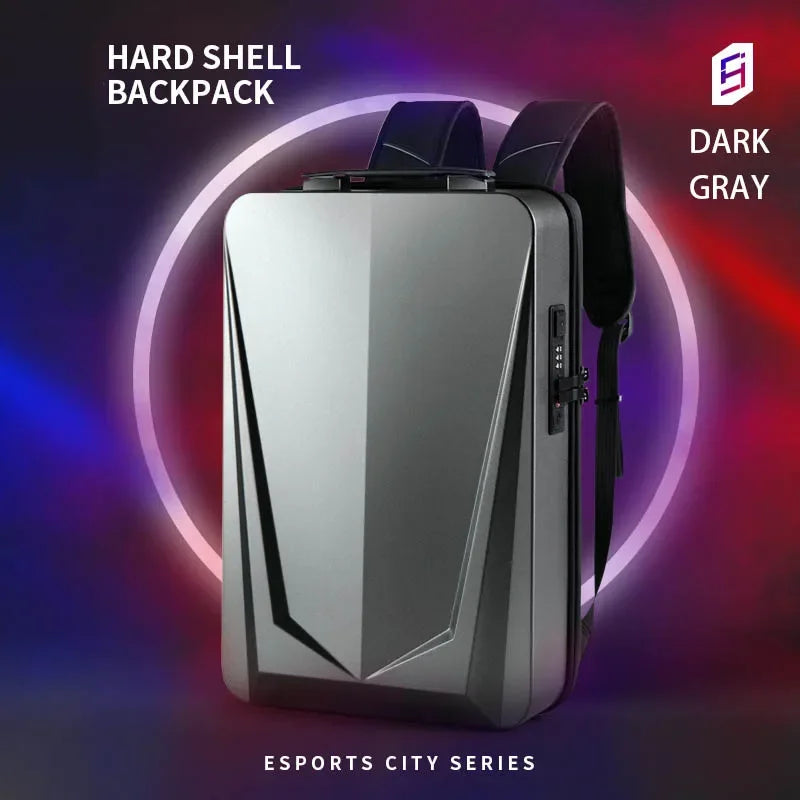 Men's PC Hardshell Backpack Trendy Cool E-sports Backpack Full Keyboard USB Multi-function laptop backpack Business Backpack