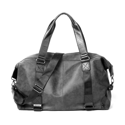 Men's Pu Leather Multifunctional Waterproof Handbags Korean Fashion Casual Cross-body Travel Large Capacity Duffle Bags for Men