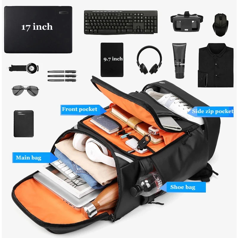 Men's Reinforced Backpack Waterproof Light Weat Business Laptop Large Size Bags Multifinonal Travel Backpacks for Women Outdoor