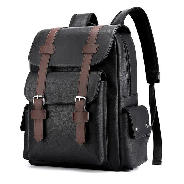 Men's Retro Leather Backpack Laptop School Male Business Shoulder Bag Multi-function Large Capacity Men bag Waterproof