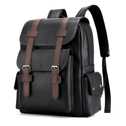 Men's Retro Leather Backpack Laptop School Male Business Shoulder Bag Multi-function Large Capacity Men bag Waterproof