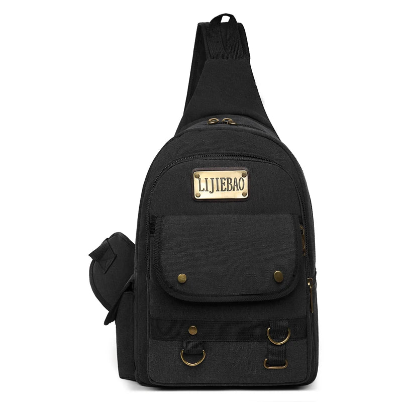 Men's Retro Leisure Canvas Chest Packs Designer High Quality Male Trend Crossbody Bags Large-capacity Fashion Light Shoulder Bag