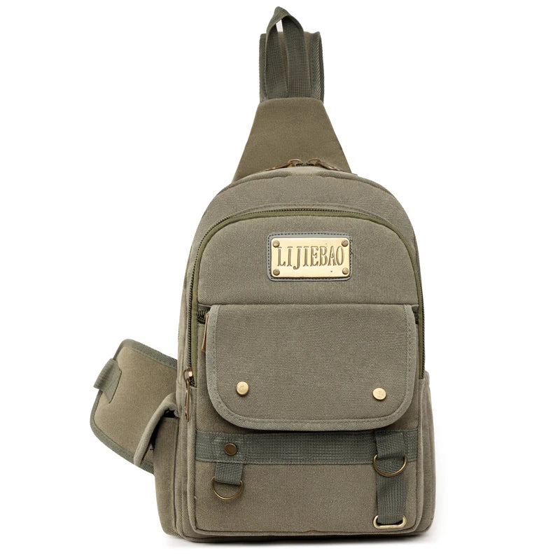 Men's Retro Leisure Canvas Chest Packs Designer High Quality Male Trend Crossbody Bags Large-capacity Fashion Light Shoulder Bag