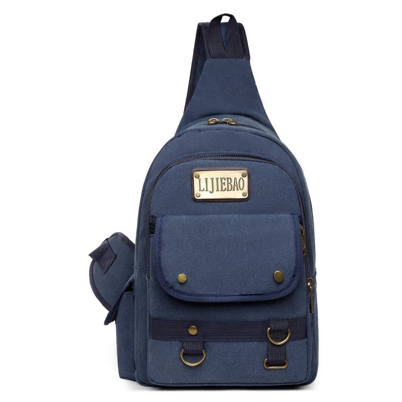 Men's Retro Leisure Canvas Chest Packs Designer High Quality Male Trend Crossbody Bags Large-capacity Fashion Light Shoulder Bag