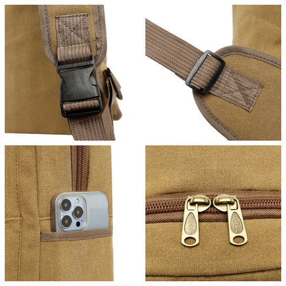 Men's Retro Leisure Canvas Chest Packs Designer High Quality Male Trend Crossbody Bags Large-capacity Fashion Light Shoulder Bag