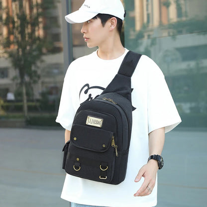Men's Retro Leisure Canvas Chest Packs Designer High Quality Male Trend Crossbody Bags Large-capacity Fashion Light Shoulder Bag