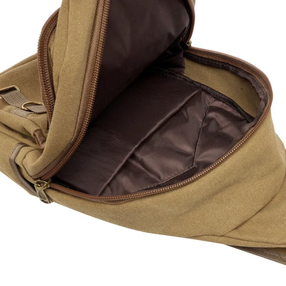 Men's Retro Leisure Canvas Chest Packs Designer High Quality Male Trend Crossbody Bags Large-capacity Fashion Light Shoulder Bag